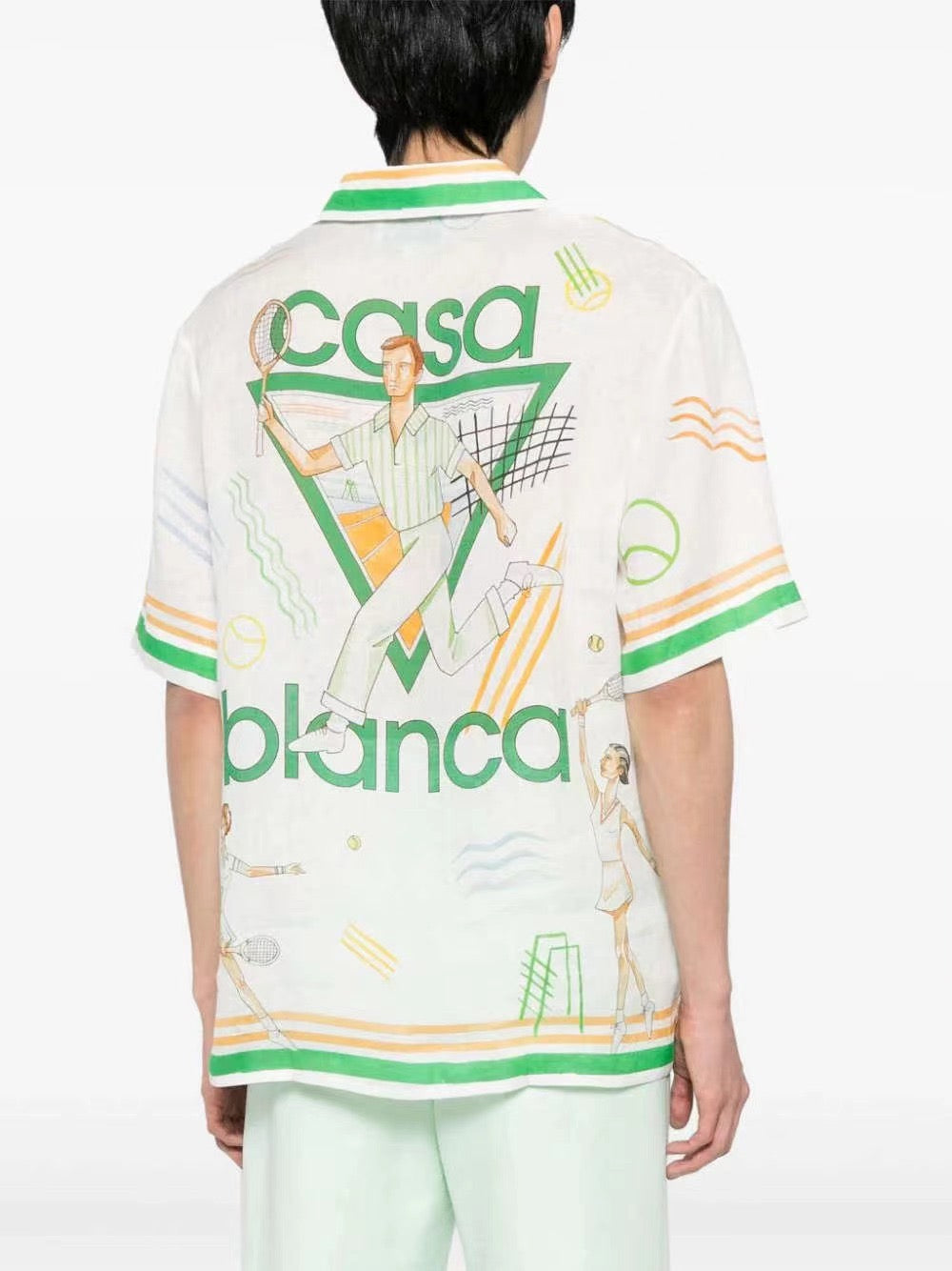 Tennis Print Silk Shirt - Men's