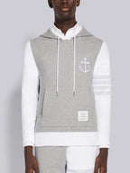 Grey Cotton Colourblock Zip-Through - Men's