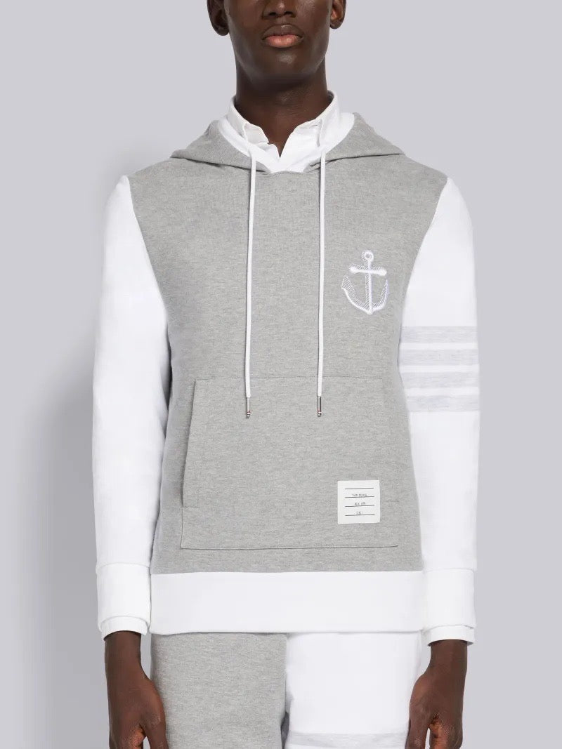 Grey Cotton Colourblock Zip-Through - Men's