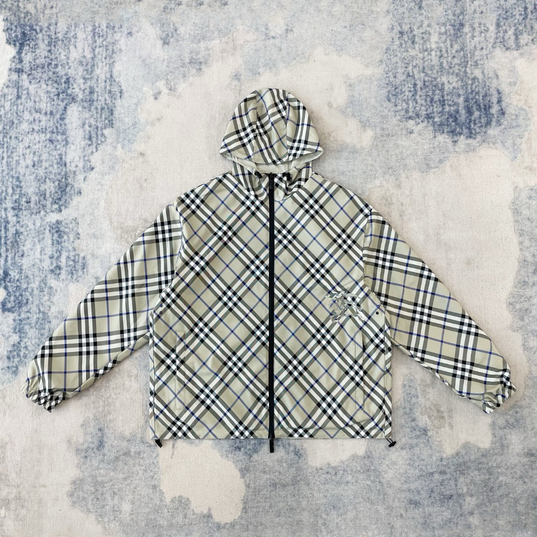 Vintage Check Hooded Zip Jacket - Men's