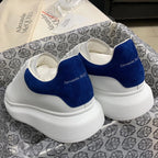 Oversized Blue Suede Tab Sneakers