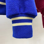 Blue Wool Shoulder Panel Varsity - Men's