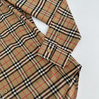 Beige Cotton Vintage Check Long-Sleeve - Men's