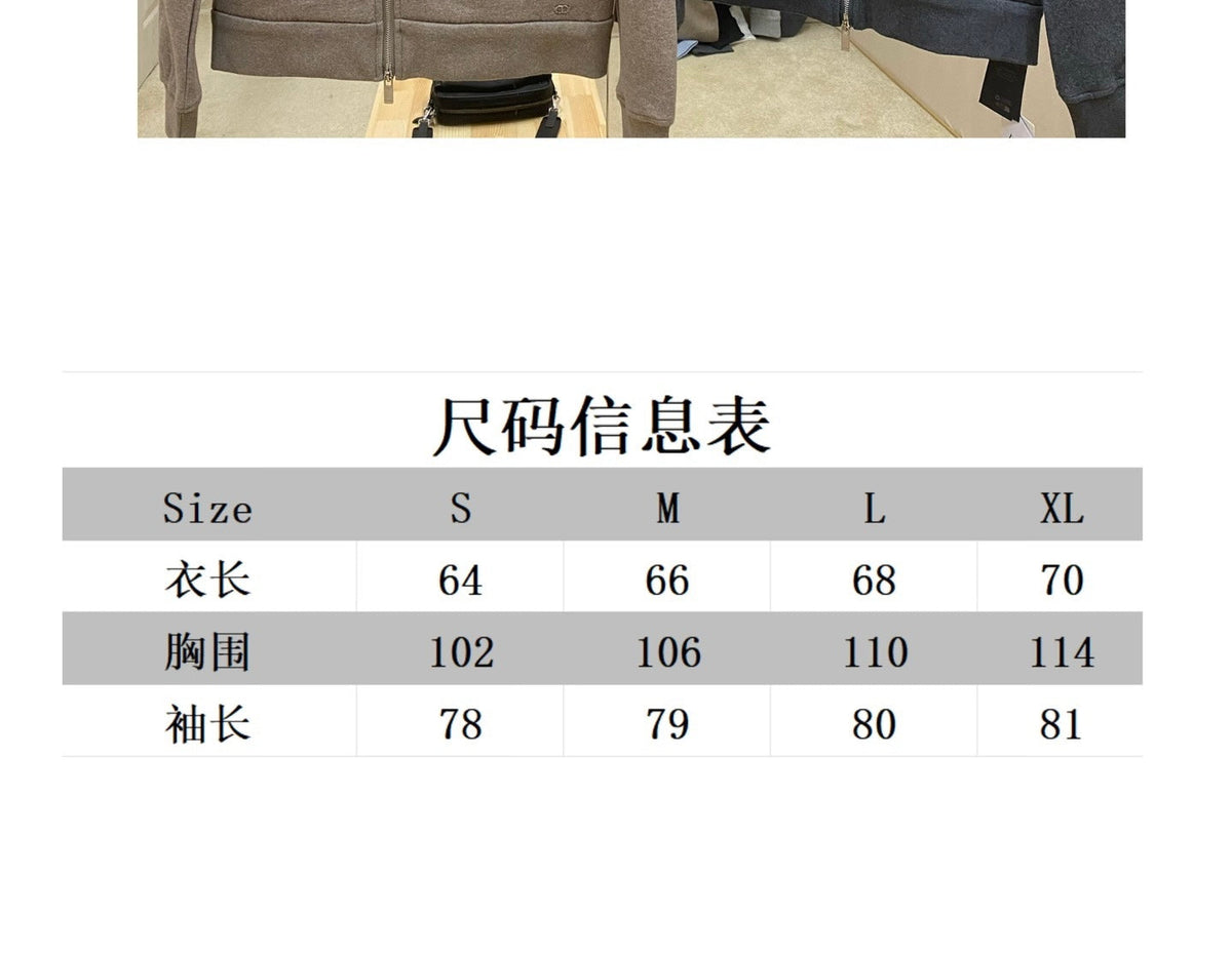 Grey Cotton Plain Zip-Through - Men's