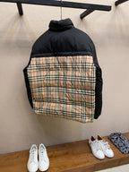 Black and Khaki Puffer Jacket - Men's