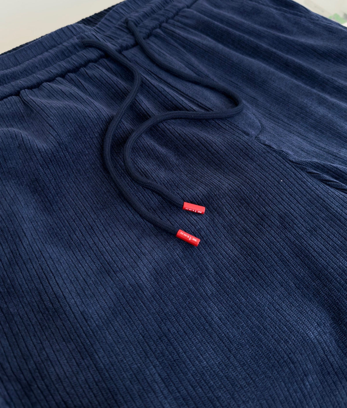 Navy Velour Drawstring Wide-Leg - Women's
