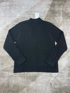 Navy Wool Cable Cardigan - Men's