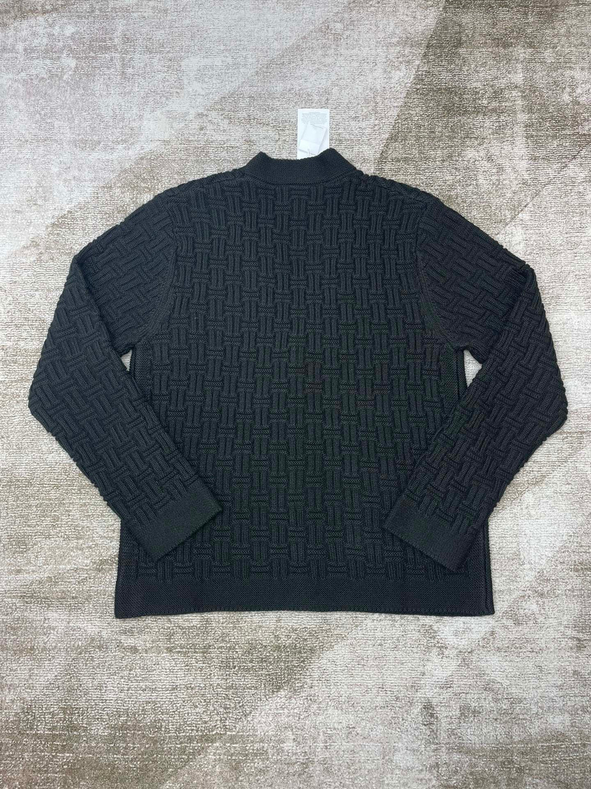Navy Wool Cable Cardigan - Men's