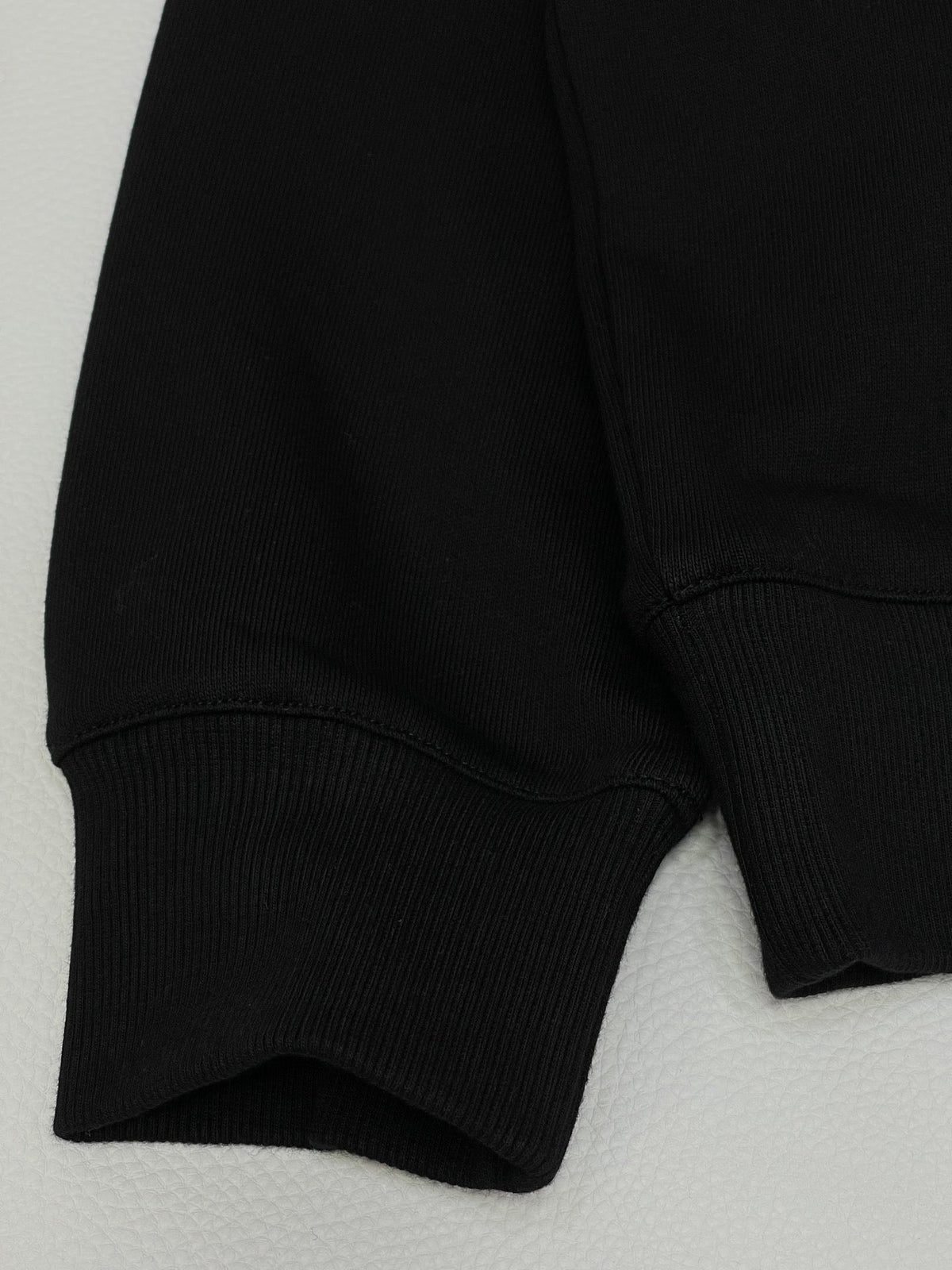 Black Cotton Monogram Crewneck - Men's