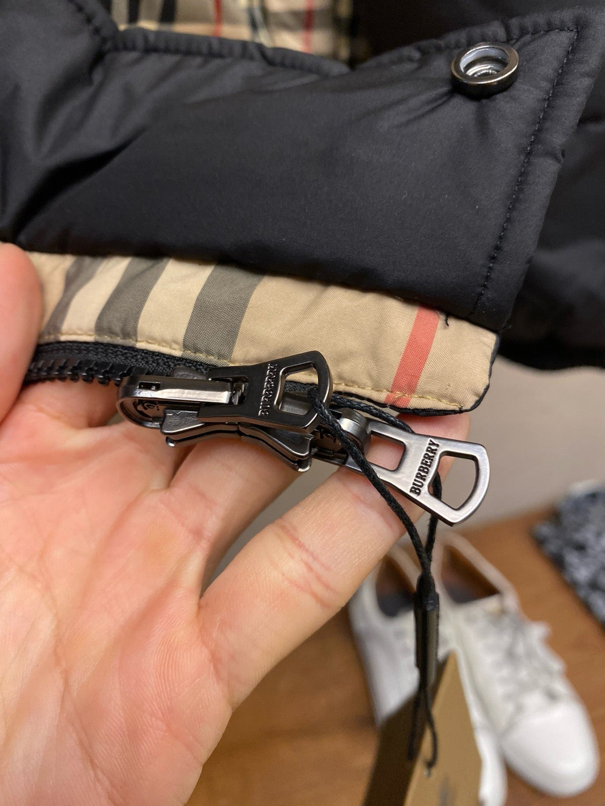 Black and Khaki Puffer Jacket - Men's