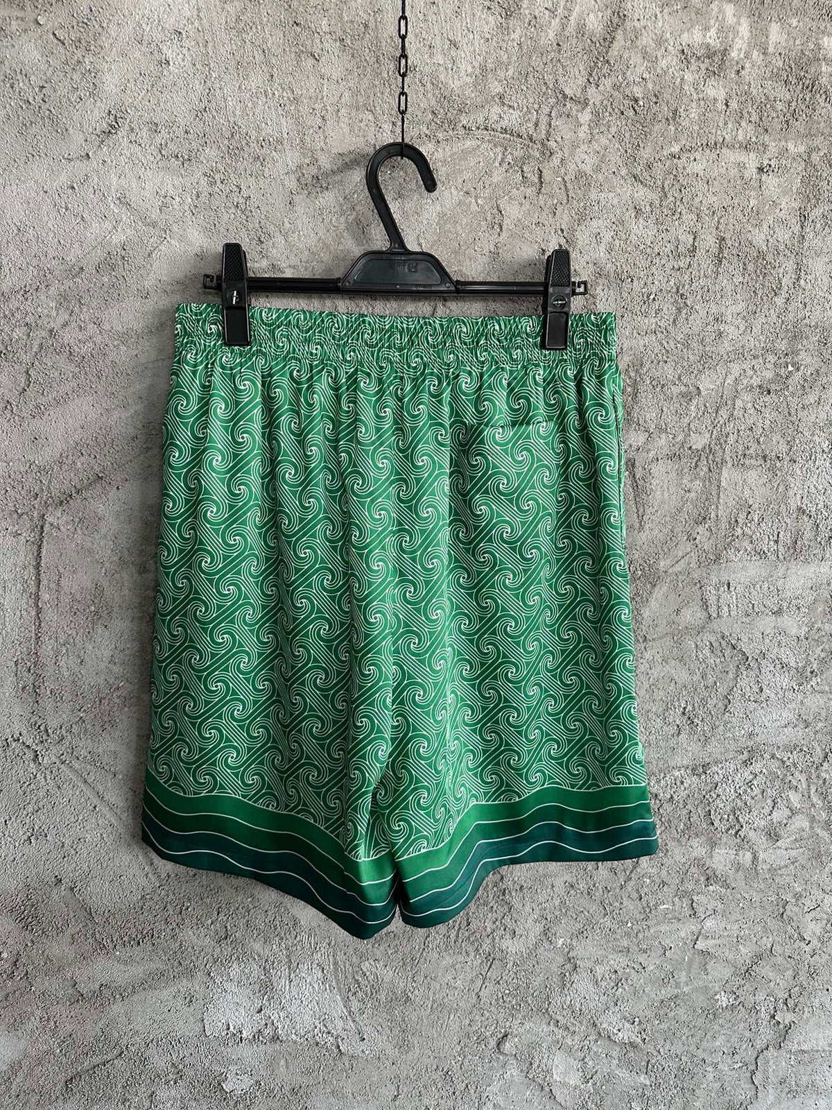Green Monogram Silk Shorts - Men's