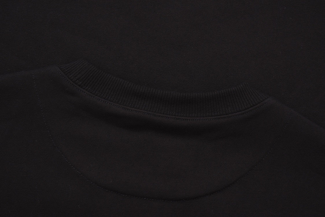 Black Cotton Triangle Logo Long-Sleeve - Men's