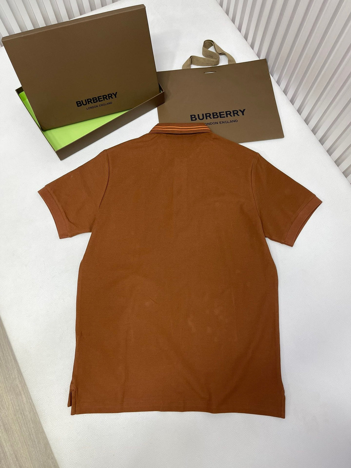 Orange Cotton Plain Short-Sleeve - Men's