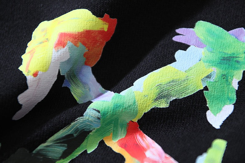 Black Cotton Fruit Motif Drawstring - Men's