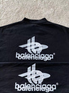 Black Cotton Logo Crewneck - Men's