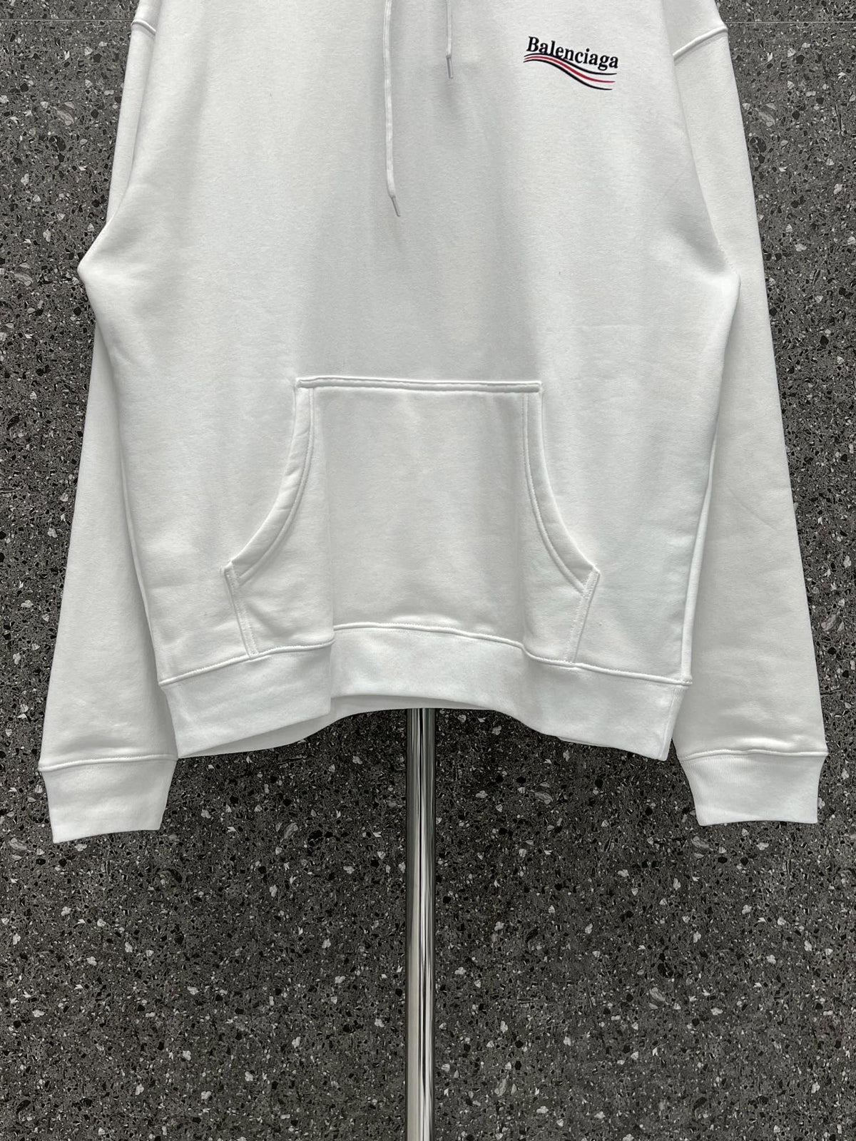 Black Cotton Chest Logo Pullover - Men's