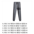 Grey Cotton Bar Stripe Joggers - Men's