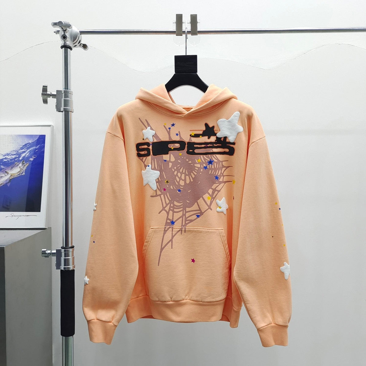 Pink Cotton Web Print Pullover - Men's