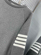 4-Bar Crewneck Grey Loopback - Men's