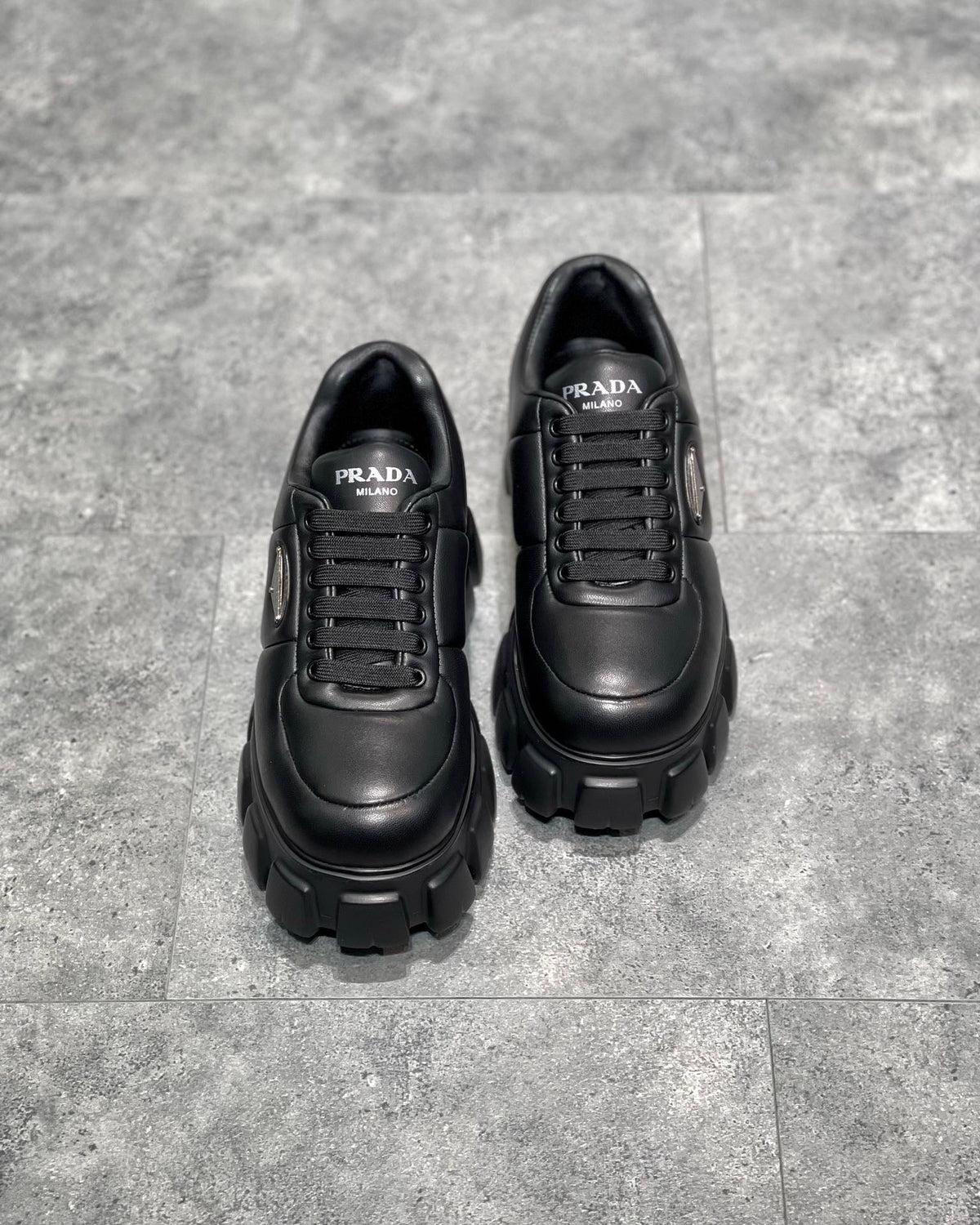Black Leather Lug-Sole Chunky - Men's