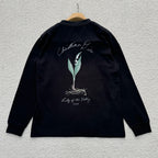 Navy Wool Chest Script Crewneck - Men's