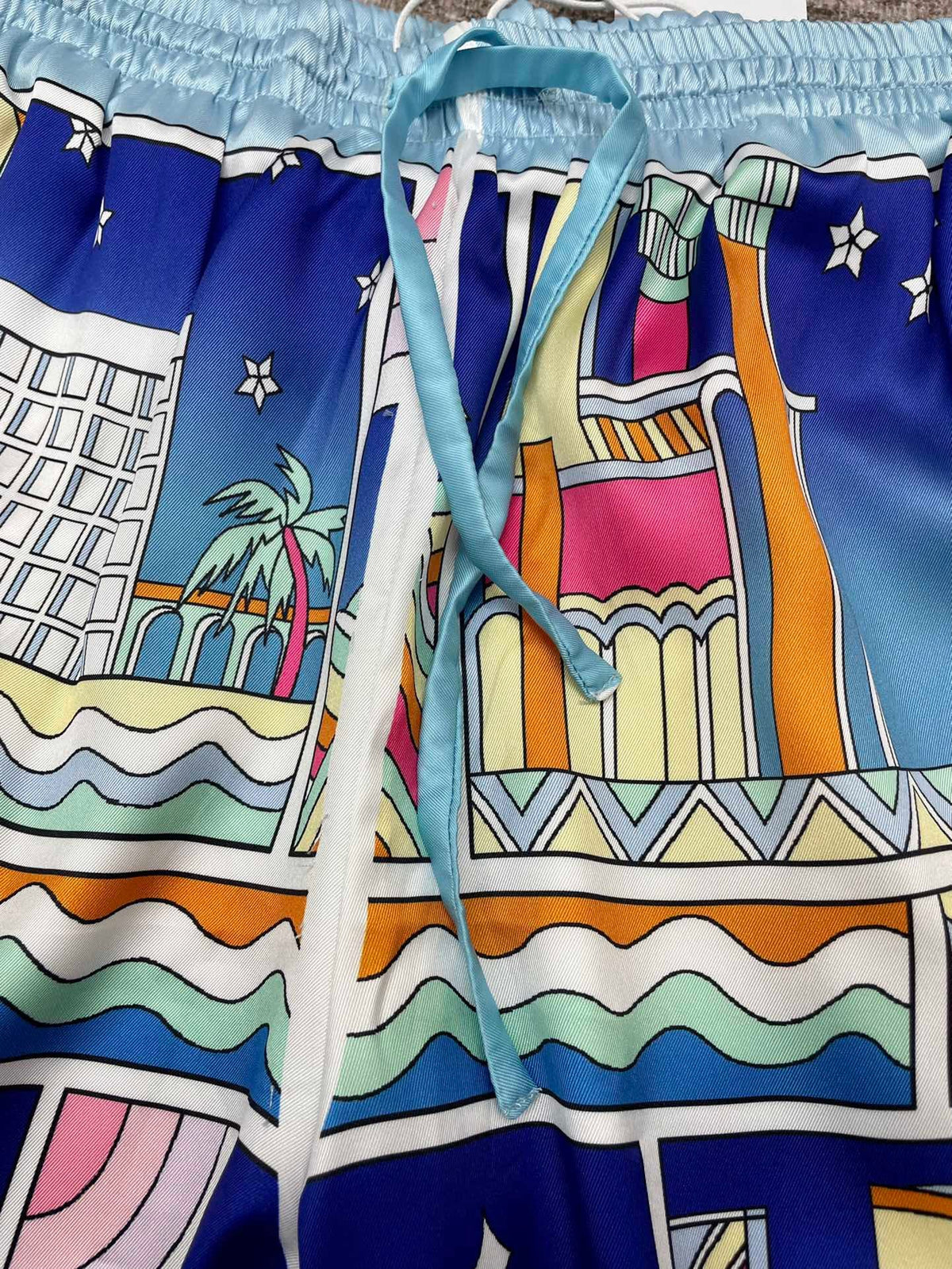 Architectural Print Silk Shorts - Men's