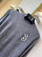 Red Wool Chest Logo Crewneck - Men's