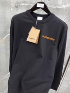 Black Cotton Tonal Crewneck - Men's