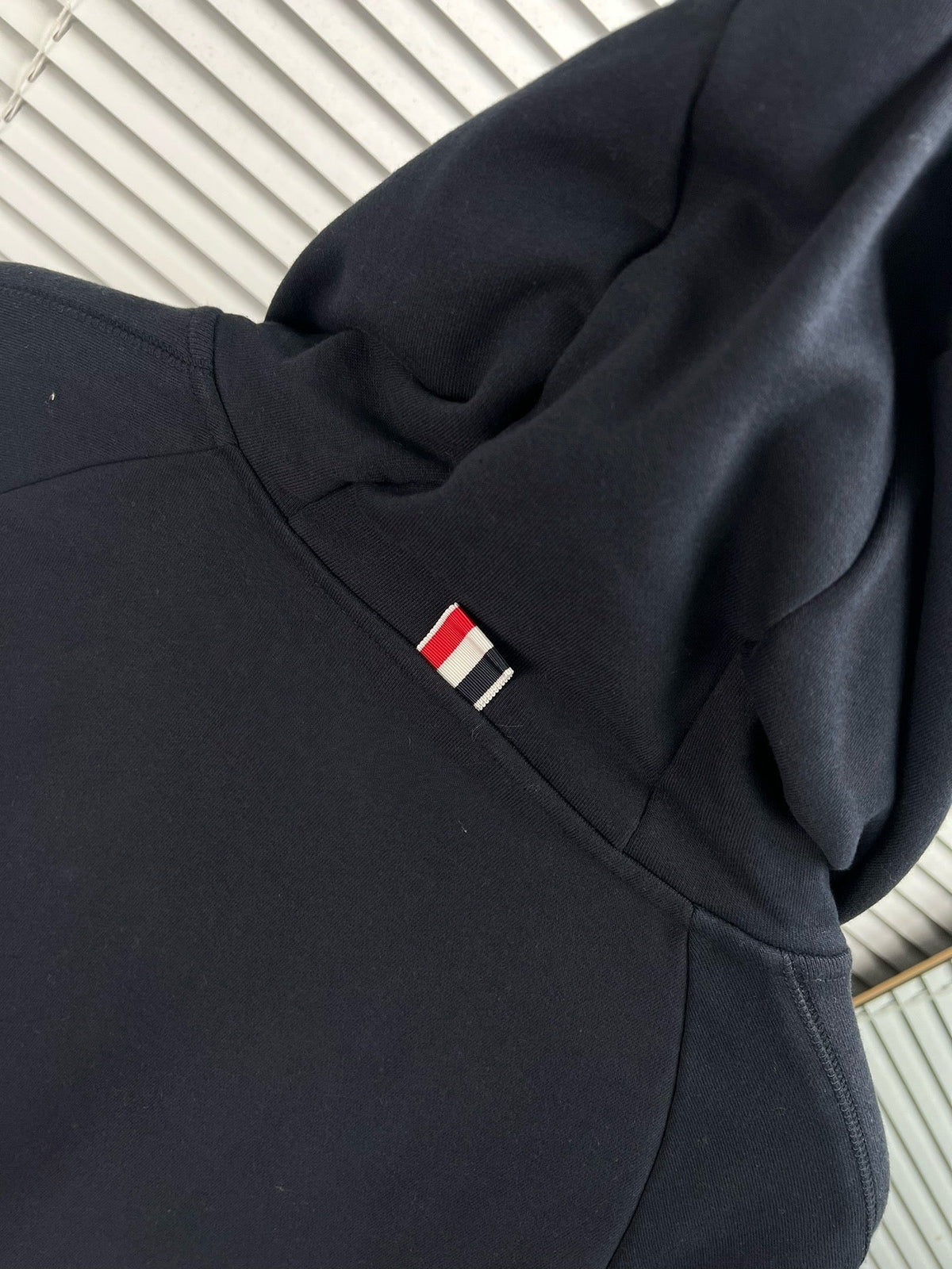 4-Bar Zip Black Hoodie - Men's