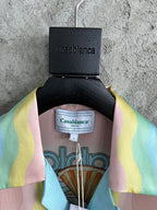 Pastel Scenic Print Silk Shirt - Men's