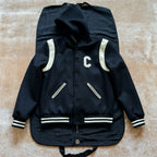 Black Wool Shoulder Panel Varsity - Men's