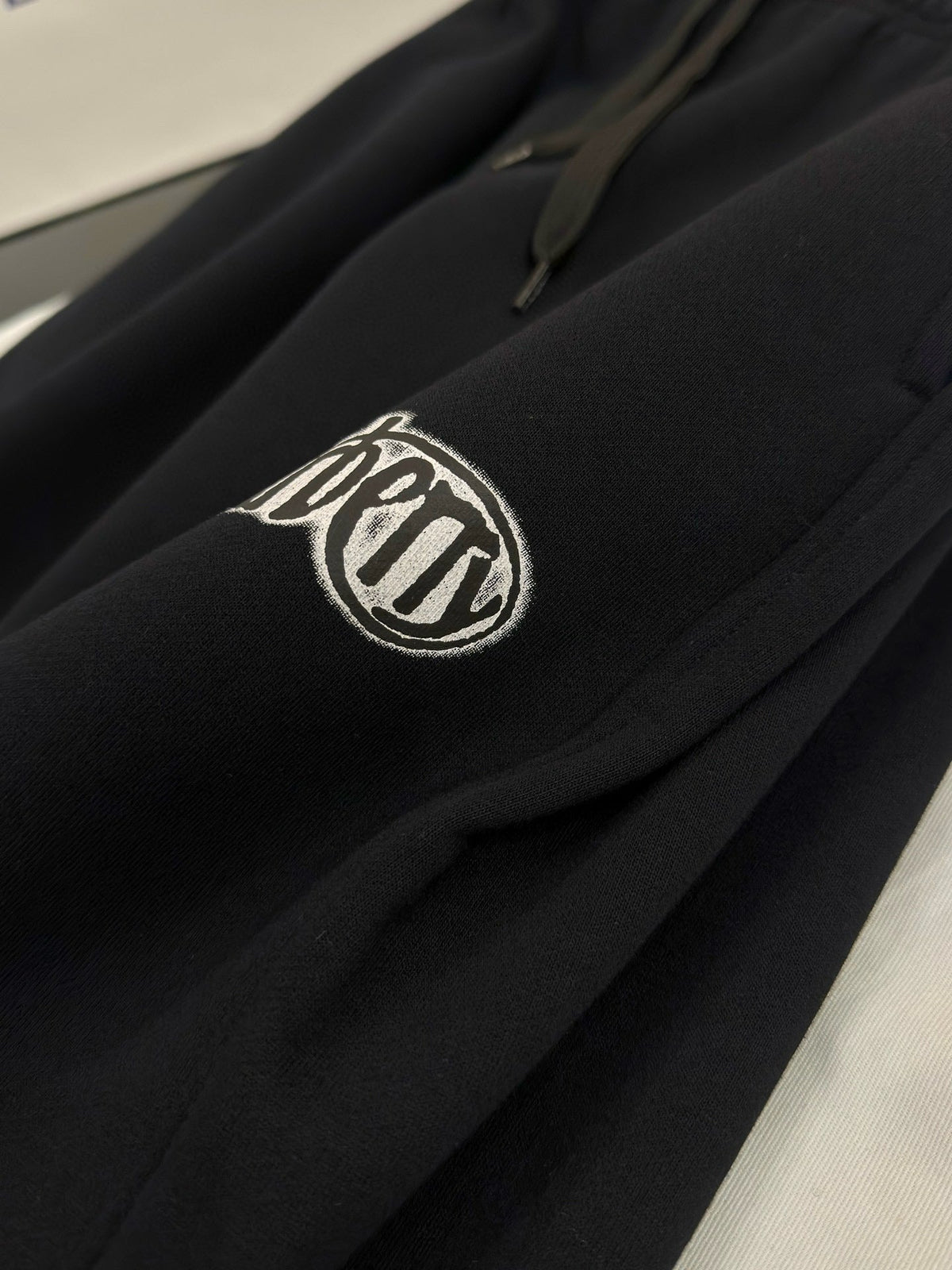 Black Cotton Logo Joggers - Men's