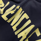 Navy Cotton Text Logo Pullover - Men's