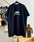 Navy Cotton Graphic Short-Sleeve - Men's