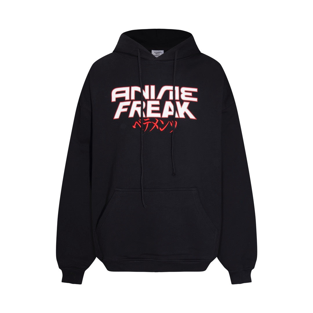 Black Cotton Graphic Pullover - Men's