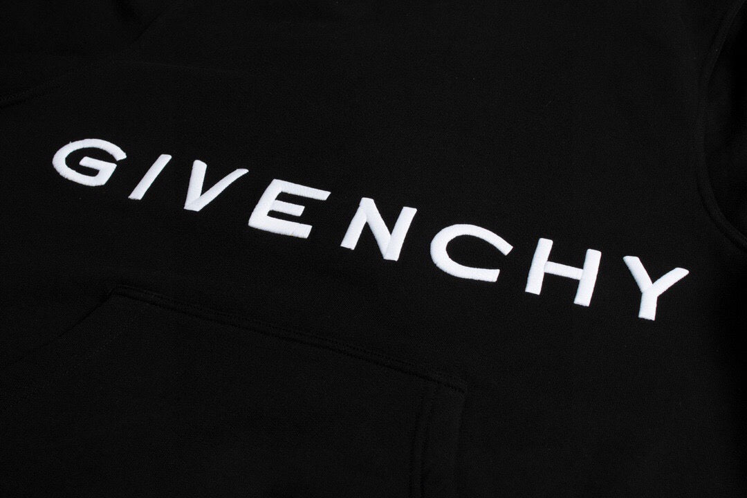 Black Cotton Text Logo Pullover - Men's