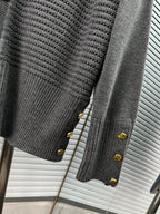 Grey Knit Cardigan - Men's