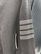 Navy Wool Four-Bar Cardigan - Men's