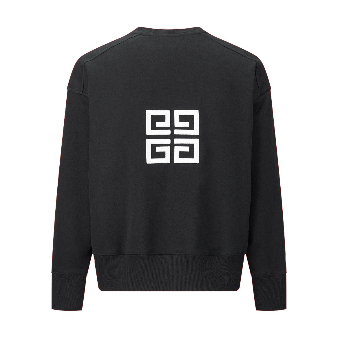 Black Cotton Bold Text Crewneck - Men's