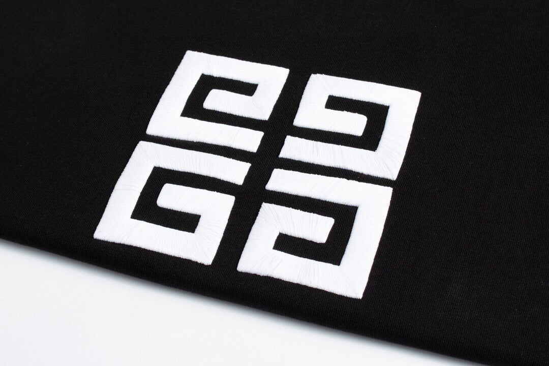 Black Cotton Text Logo Pullover - Men's