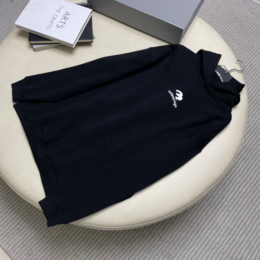 Black Cotton Tonal Pullover - Men's