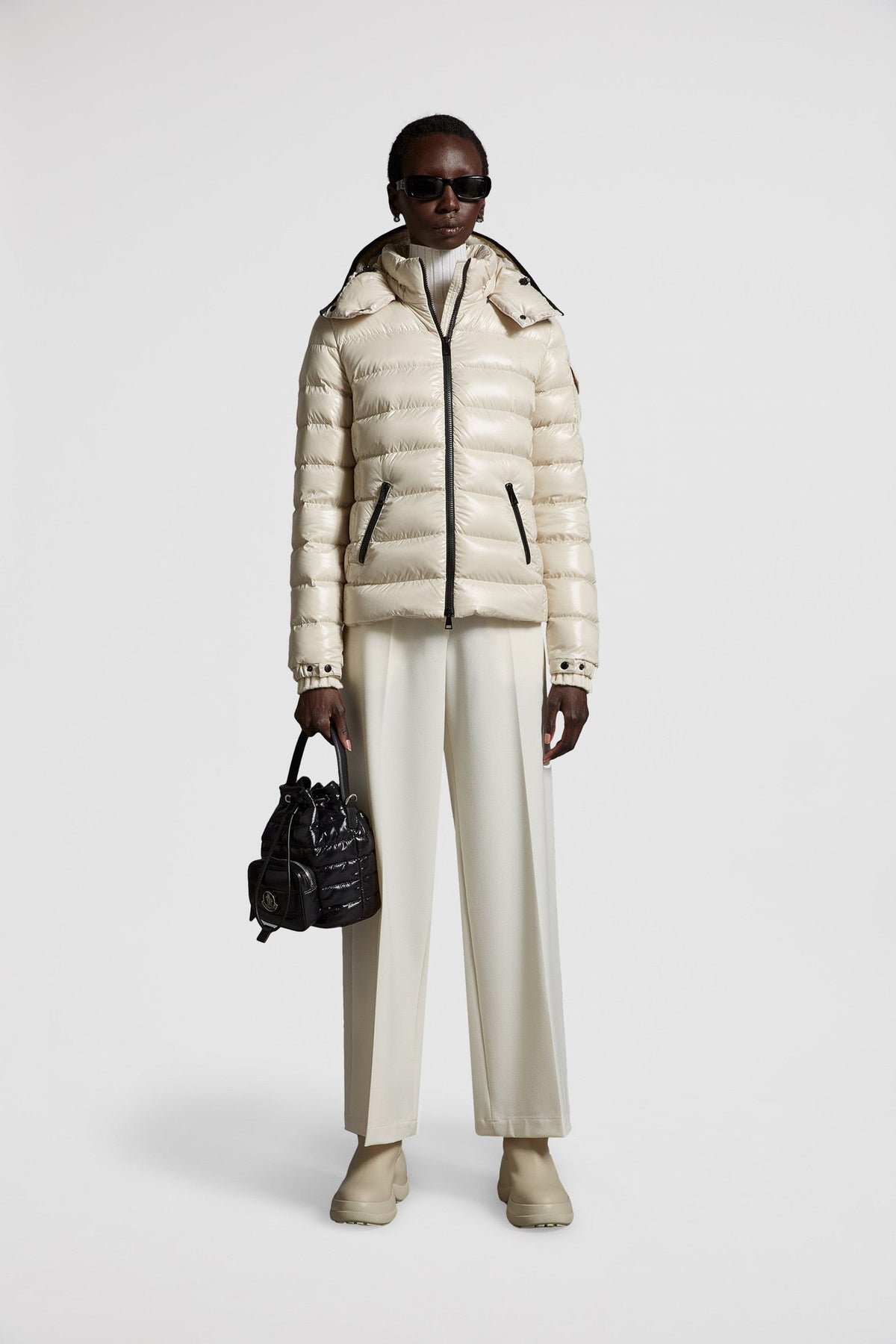Bady Short Down Jacket – a brand signature, a classic patch pocket, adorns the Bady's sleeve – LUX VERSE Luxury Designer Fashion Outlet