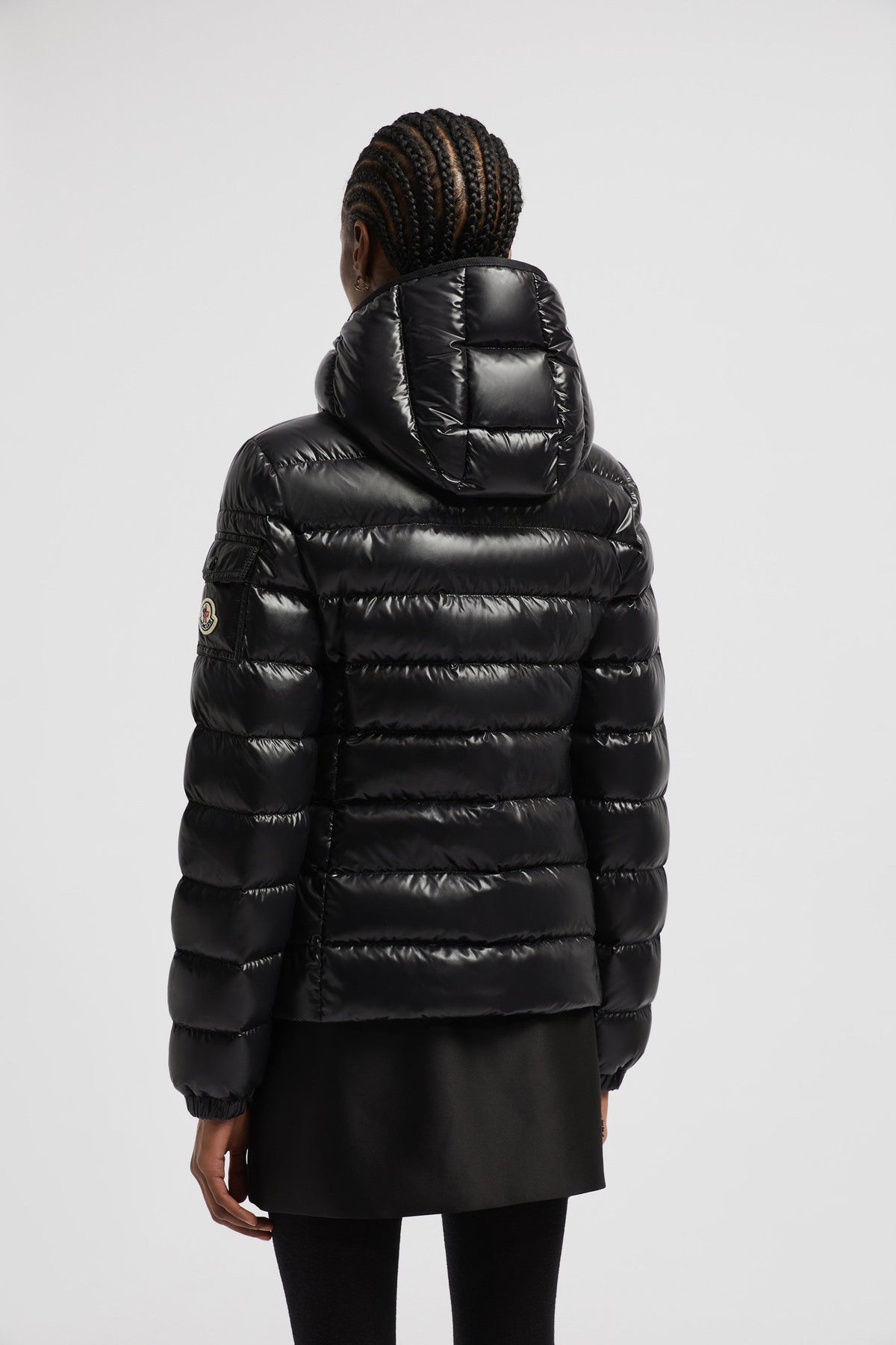 Bady Short Down Jacket – emblematic of DNA, the Bady down jacket for women is crafted from glossy nylon laqué – LUX VERSE Luxury Designer Fashion Outlet