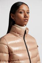 Bady Short Down Jacket – emblematic of DNA, the Bady down jacket for women is crafted from glossy nylon laqué – LUX VERSE Luxury Designer Fashion Outlet