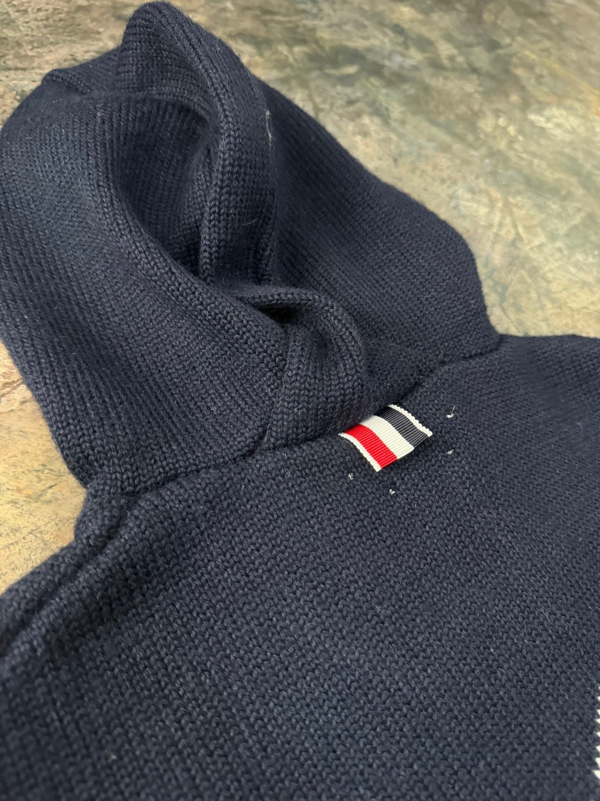 4-Bar Zip Navy Hooded - Men's