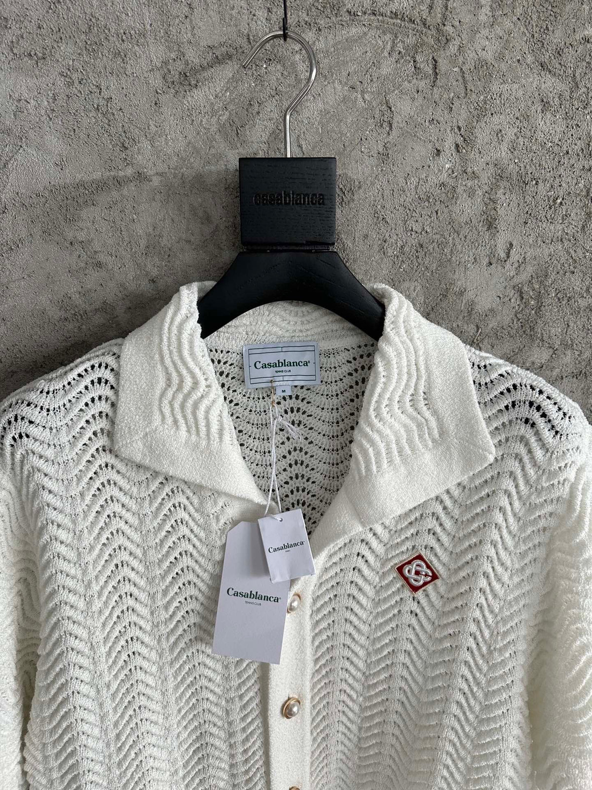 White Knit Pointelle Short-Sleeve - Men's