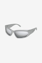BB0157s-004 swift silver wrap around sunglasses – a brand statement in terms of silhouette and fashion realism, these products will be – LUX VERSE Luxury Designer Fashion Outlet