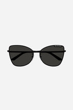 Black butterfly metal sunglasses – lettering logo, enhanced with enamel, is integrated in the structure – LUX VERSE Luxury Designer Fashion Outlet