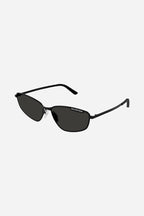 Black metal cat eye sunglasses – metal shade featuring"TAG"concept with lasered lettering – LUX VERSE Luxury Designer Fashion Outlet