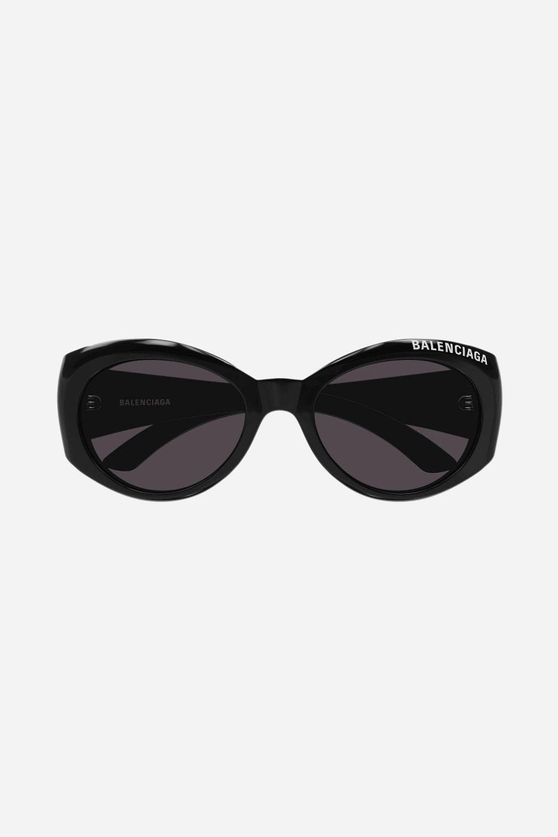 Black oval sunglasses – the lasered logo is enhanced with enamel and is placed on the top bevel reaching – LUX VERSE Luxury Designer Fashion Outlet
